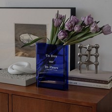 Lenpis 感性中世紀風壓克力花瓶, 藍色