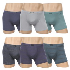 男款素色條紋平口內褲 6入