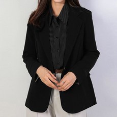 퀸이즈 여성용 유니크 싱글버튼 자켓