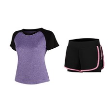 Naya Style 女性瑜珈服短袖上衣 + 短褲套裝 2008