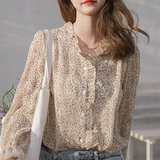 TheSirup 女款荷葉邊小碎花約會風上衣