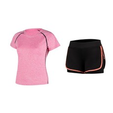 Naya Style 女性瑜珈短袖上衣 + 短褲套裝 1712