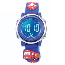 JNEW 兒童勇敢消防員數字腕錶