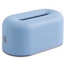 I Love Home 按鈕圓形面紙盒, 藍色