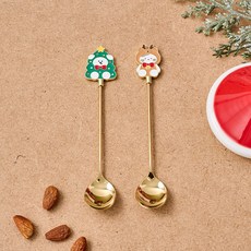 BUTTERSHOP 甜蜜聖誕茶匙 牛奶貓 + 狗狗棉花 組合, 混合顏色, 1套