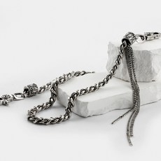 Shoveoff 手工復古銀網狀褲鏈鑰匙圈 SVC-531, 銀色