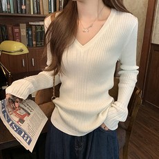 Lemon Soul 女款 Birobi 羅紋 V領針織衫