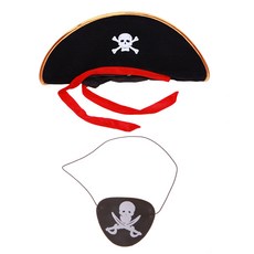 LivingDA 海盜船長帽+眼罩組, 混色, 1組