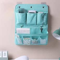 各種東西保管的堅固壁掛懸掛布收納袋 2層, 藍色