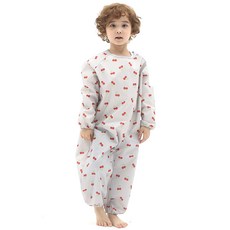 plie 兒童款全身美術圍裙 拉鍊型, 灰櫻桃