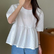 봉봉스토리 데니쉬 임산부 반팔 블라우스