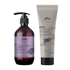 plu Therapy沐浴露 百合香草香 500g+身體乳 佛手柑薰衣草香 200ml, 1套