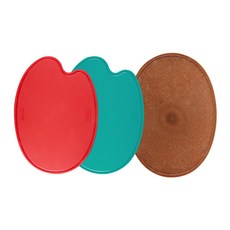 Salle Ma 2種TPU寬砧板+托盤套組, 紅色, 綠色