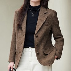 Queenis 女款日常經典粗花呢外套