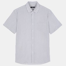 SAP 男士棉質泡泡紗細格紋短袖襯衫 MNYS21602
