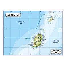 Map.Come 格林納達地形圖塗層 110 x 78cm, 1個