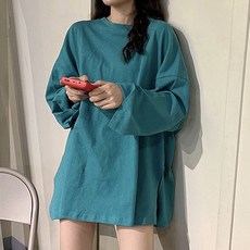 심플 트임 단색 임산부 긴팔 티셔츠