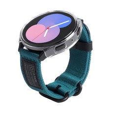 araree Galaxy Watch 相容柔軟編織錶帶 40mm + 透明保護殼組合, 綠色(錶帶)