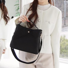 FROMHEAVEN Perion方形托特斜背包 S389, 黑色