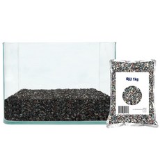 아쿠아테라 튼튼한 미니 전면 곡어항 TS-18 + 플로워링 1Kg 세트, 단일색상(곡어항), 흑사(플라워링)