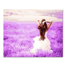 ADICO DIY 繪畫紫色薰衣草女孩 PFF27 50 x 40cm, 混色