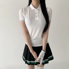 MINEFLOW 女性短袖撞色羅紋領口T恤 PTW2