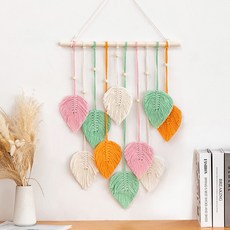 홈플로우 보헤미안 마크라메 나뭇잎 벽장식 태피스트리, 1