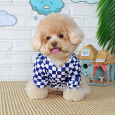 AMYLOVESPET 狗狗 VA 棋盤格雨衣, 海軍藍