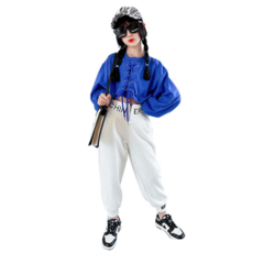 Orangedamom 女童束口短版大學T長褲套裝