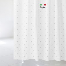 北歐風格浴簾 SC510 S號 1520*1880mm+不鏽鋼掛鉤 12入+窗簾桿 白色, 混色系, 1套