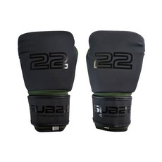 SUB22 拳擊格鬥霧面黑拳擊手套左右一副, 黑綠色, 1個