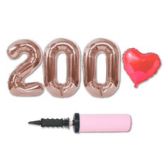 200週年裝飾氣球+打氣筒組, 混色（氣球），隨機發貨（手泵）, 1套