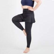 Awesome bliss 女款抓皺喇叭裙水上運動褲, 黑色