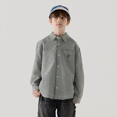 COVERNAT KIDS 兒童款C Logo長袖格紋襯衫