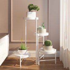 21C Trend 室內圓形花盆展示架, 白色, 4層