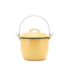 手提琺瑯湯鍋+鍋蓋, 12厘米, 黃色的