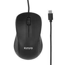 Kinyo Type-C有線光學滑鼠, 黑色, KM-505B