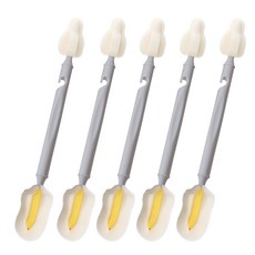 hibee 奶瓶奶嘴清洗刷 Mongle 雙效泡泡專業刷, 淺灰色, 5個