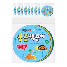 JONG IE NARA 圓形色紙 10cm 100張, 10色, 10個, 單品