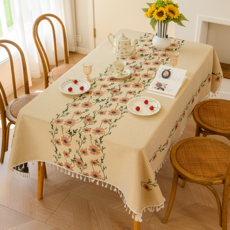 테이아 프렌치 가든풍 식탁보, 타입1, 1개, 4인용(140 x 180 cm)