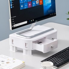 애비뉴굿즈 높이조절 모니터받침대 360 x 220 x 80 mm, 하얀