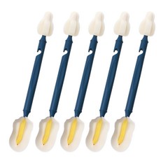 hibee 奶瓶奶嘴清潔刷 Mongle 雙效泡泡專業刷, 經典海軍藍, 5個