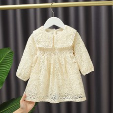 I am bebe 女童翻領蕾絲連身裙