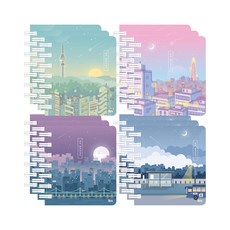 ibis 線圈筆記本組 70張 4款 3入, 綠色、粉色、紫色、海軍, 1套