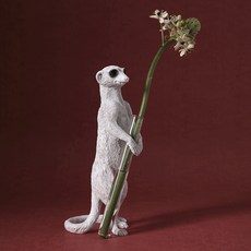 Haoshi狐獴花瓶立式, 白+黑（眼睛）