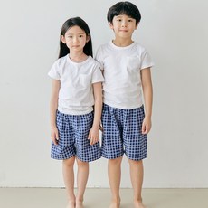 Reve Mine 兒童格紋五分睡褲