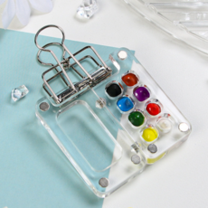 幸運草商社 攜帶式迷你透明調色盤, 8格, 1個