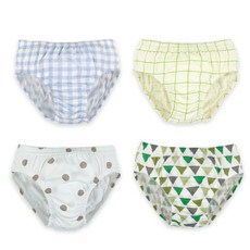 Maykids 甜蜜格紋系列童款印花棉質三角內褲 4件組