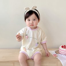 Bebeniz 閃亮立體胡蘿蔔圓領短袖連身褲