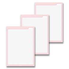 톡톡팬시 레인보우 컬러 그리드 노트패드 A4, 핑크, 3개